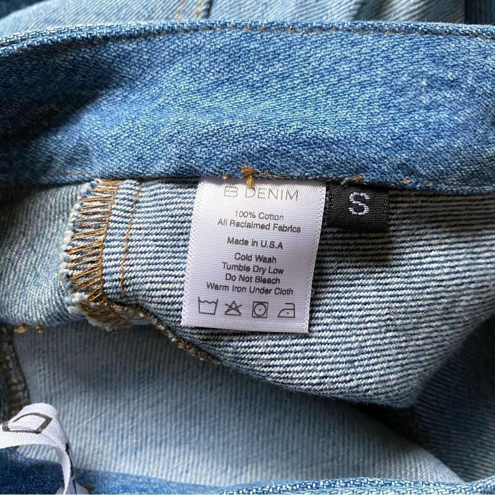 EB Denim Lace up jeans blue patchwork straight leg flares Revolve Sz 2 / S $385 - Picture 8 of 15